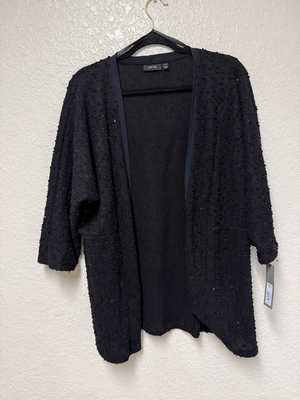 Apt. 9 Black Dolman Sequin Cardigan Size 1X